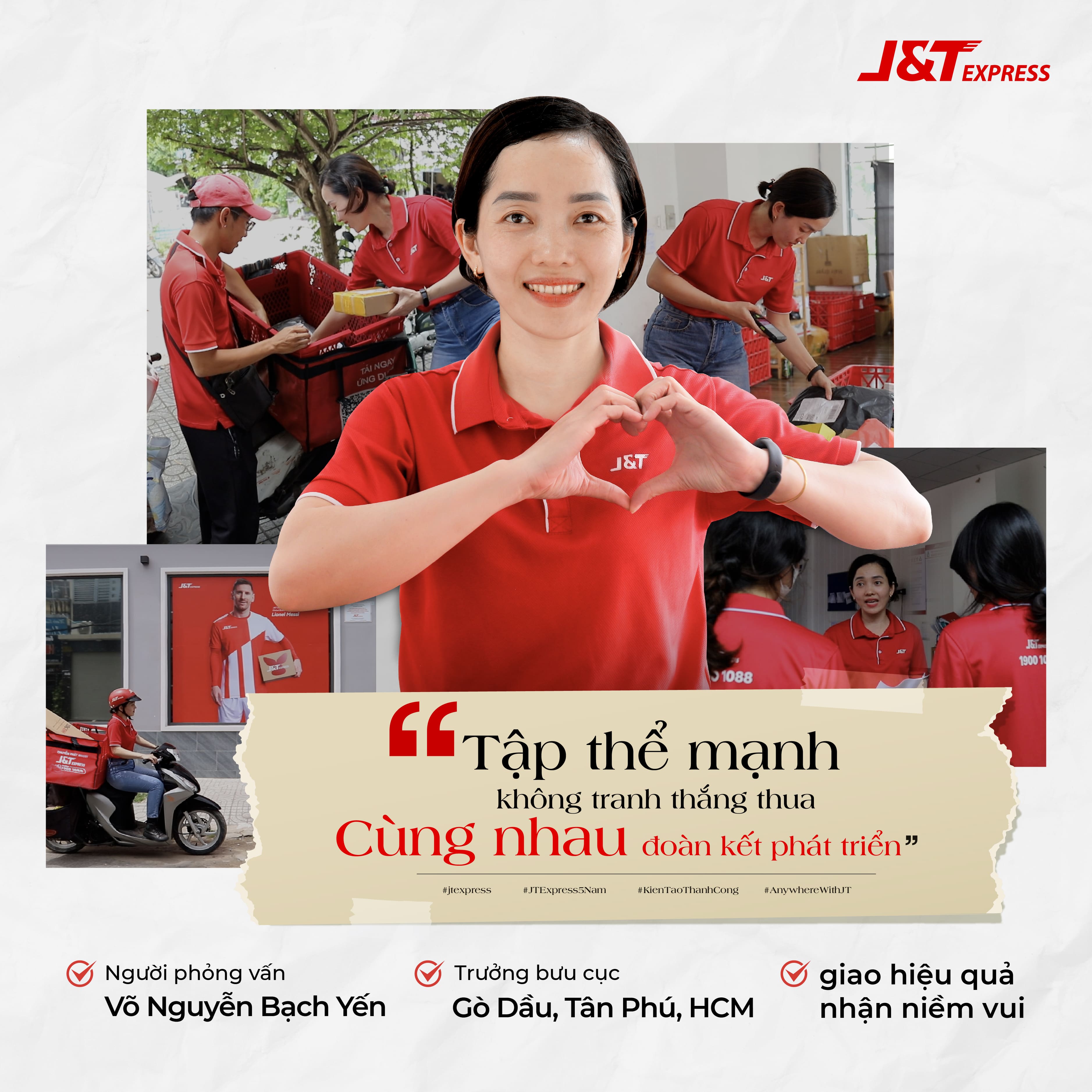 Võ Nguyễn Bạch Yến - Trưởng bưu cục J&T Express tha thiết yêu màu áo đỏ